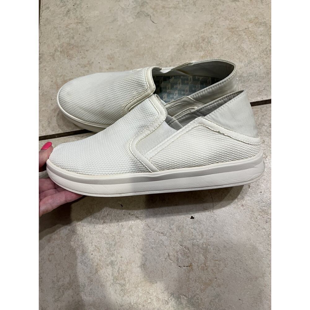 Olukai White Canvas Ki’ihele Slip On Shoes Sz 7 - Picture 3 of 6